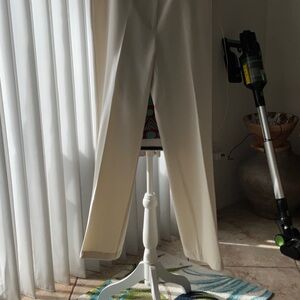 Women's Cream Straight-Leg Trousers